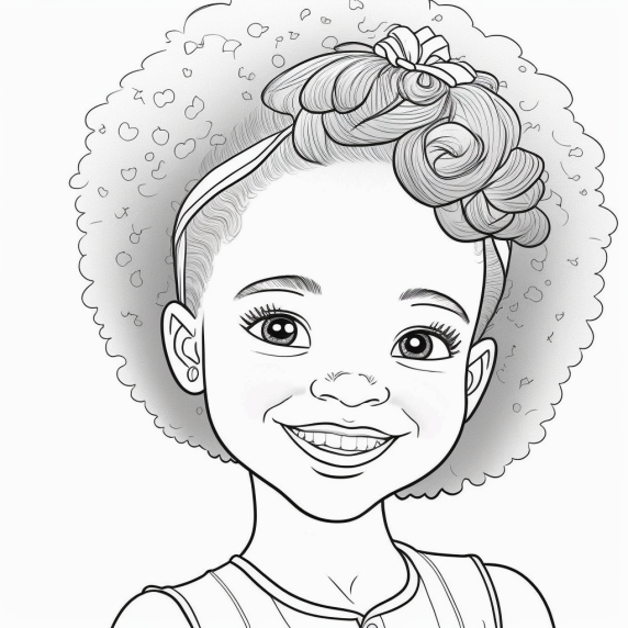 afro black girl drawing