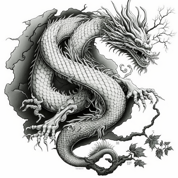 chinese dragon drawing