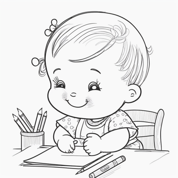 cute baby drawing