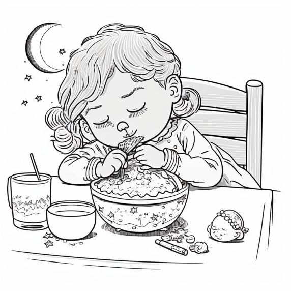 girl drawing eats