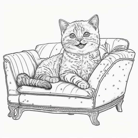 cat sitting drawing
