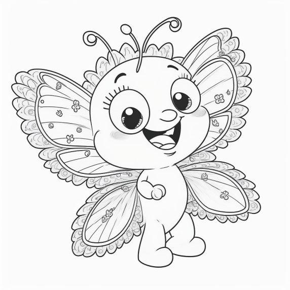Cute butterfly for coloring
