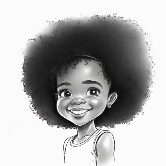 black girl drawing