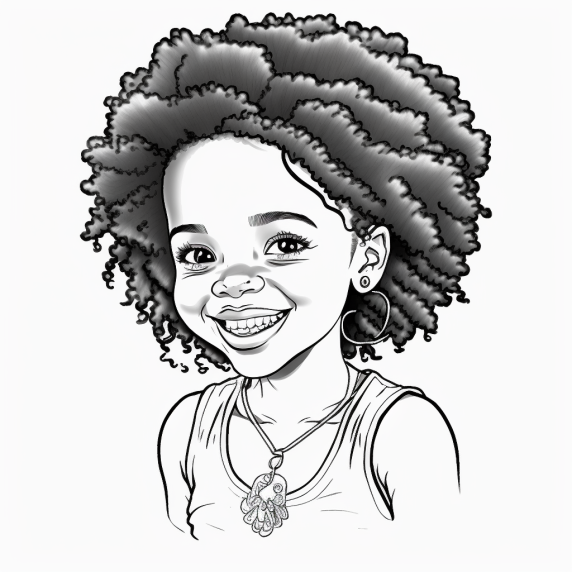 cute black girl drawing