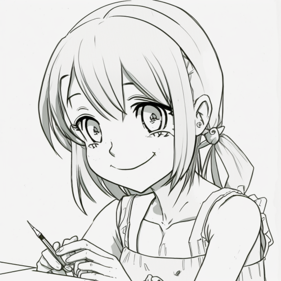 anime girl drawing