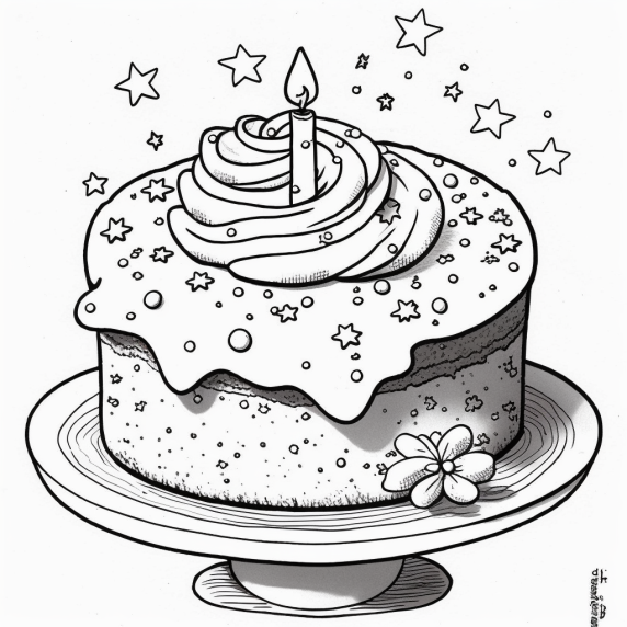 birthday cake drawing