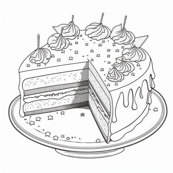 birthday cake drawing