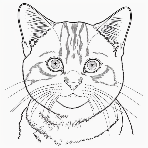 cat head drawing