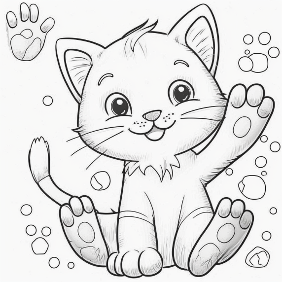 cat drawing for kids