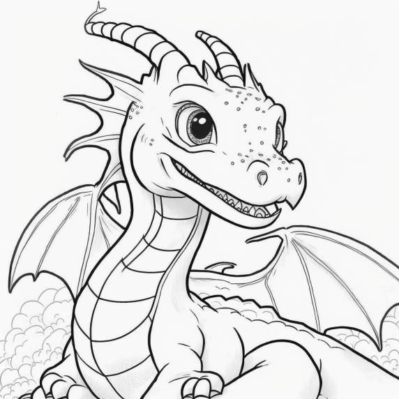 cute dragon drawing
