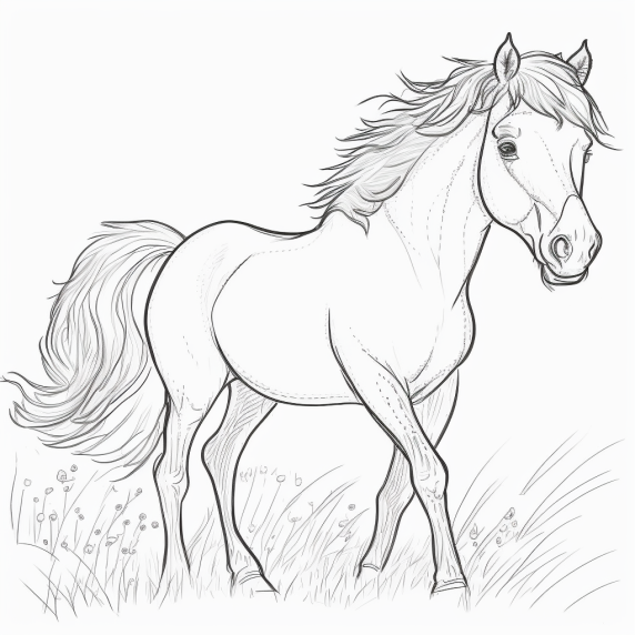 drawing of a horse