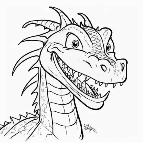 cartoon dragon drawing