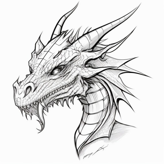 dragon head drawing