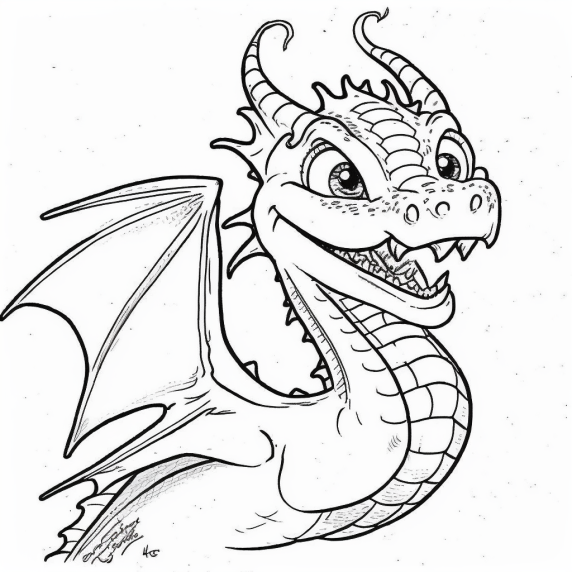 dragon face drawing