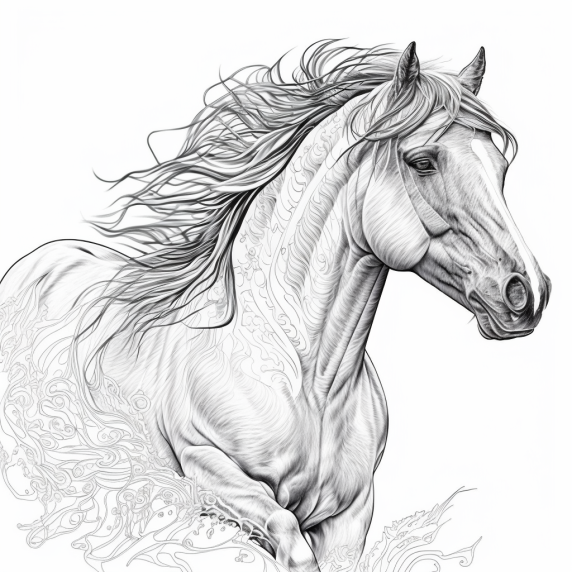 horse drawing easy
