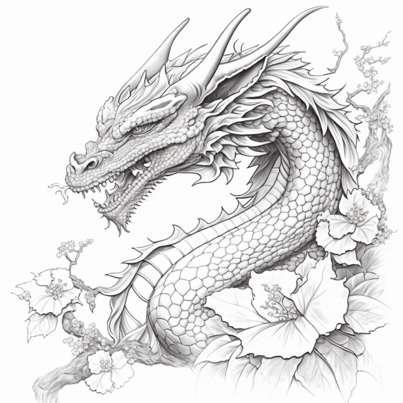japanese dragon drawing