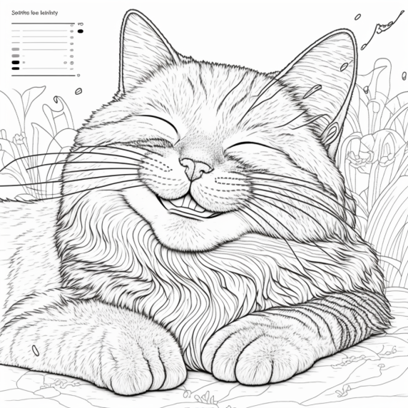 sleeping cat drawing