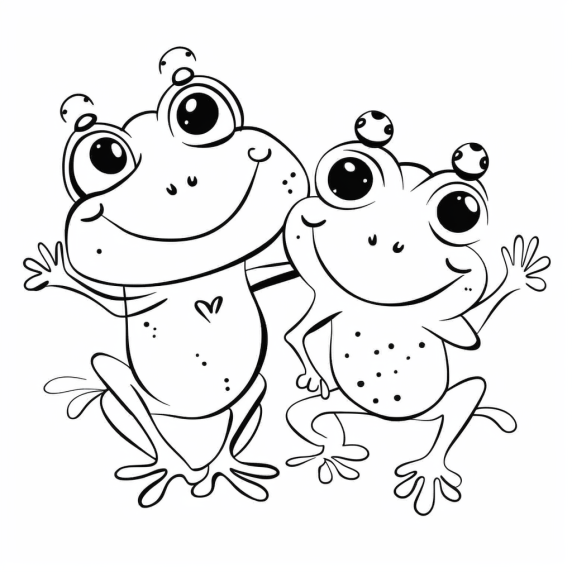 drawing of frogs