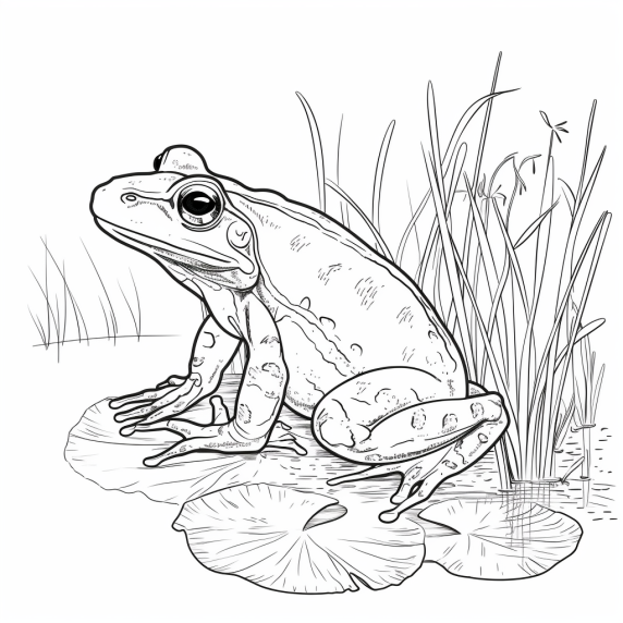 drawing of frogs