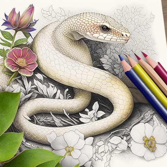 realistic snake drawing