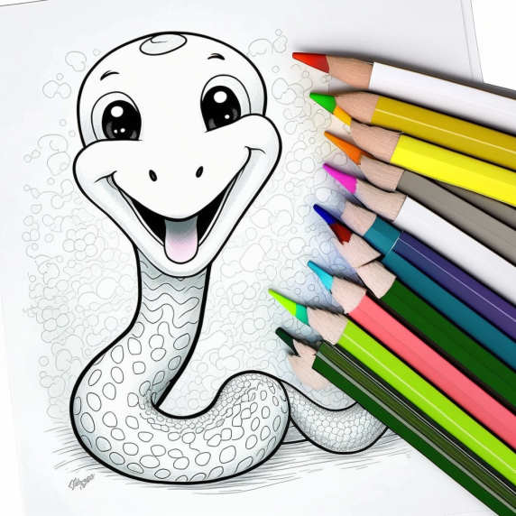 cute snake drawing
