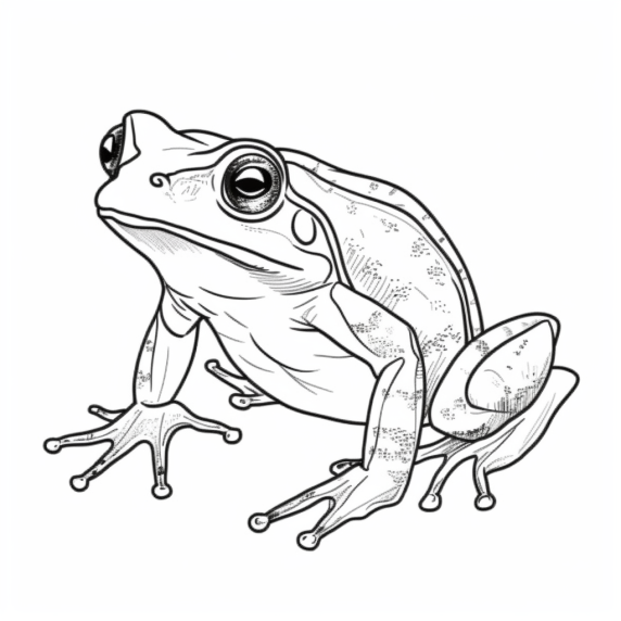 realistic frog drawing