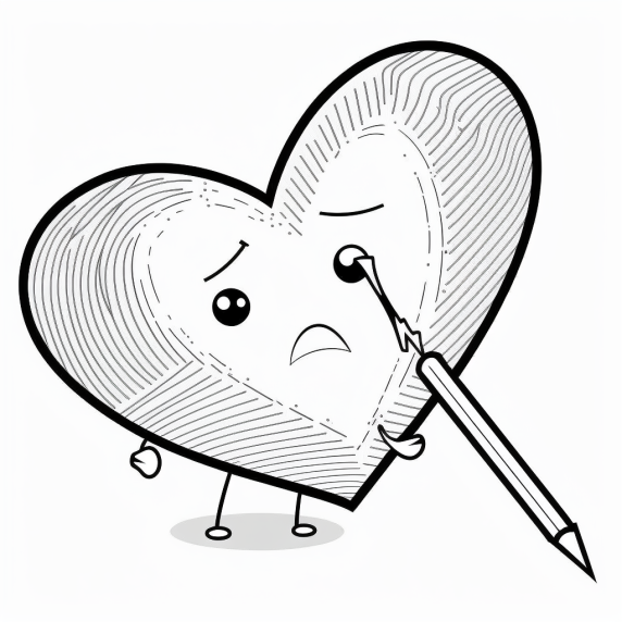 broken heart drawing