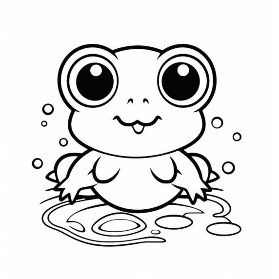 kawaii cute frog drawing