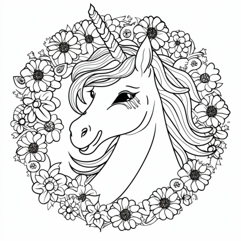 unicorn head drawing